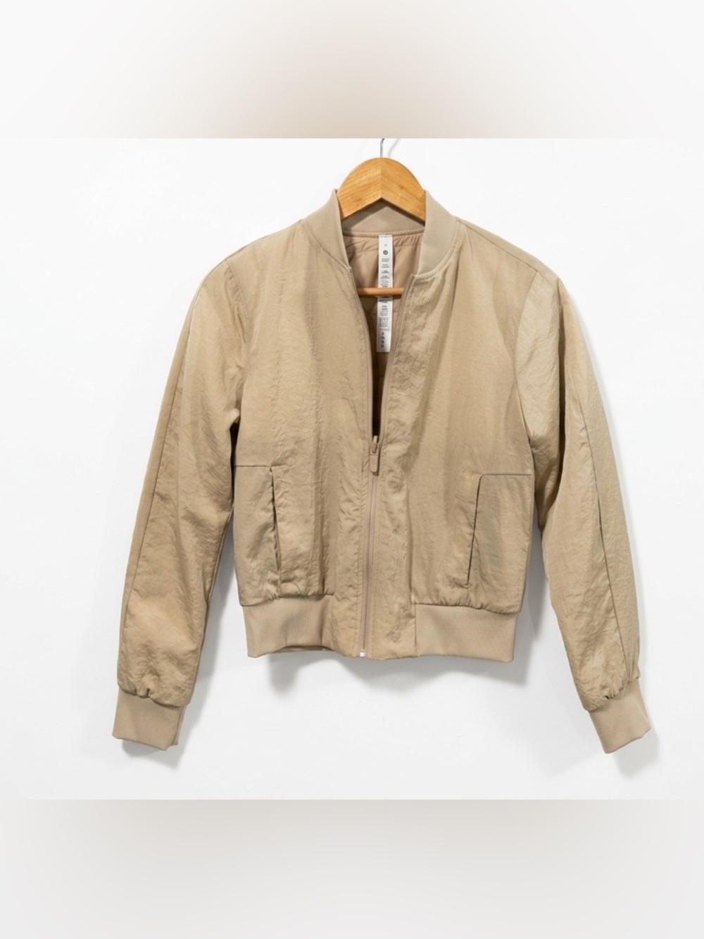 Lululemon Athletica Non-Stop Reversible Beige Bomber Jacket Size 4